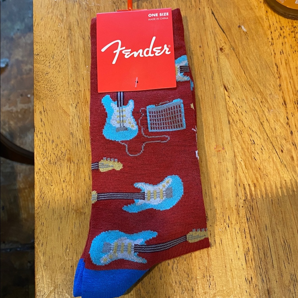 3/$15  Red and Blue Guitar Design Men's Socks